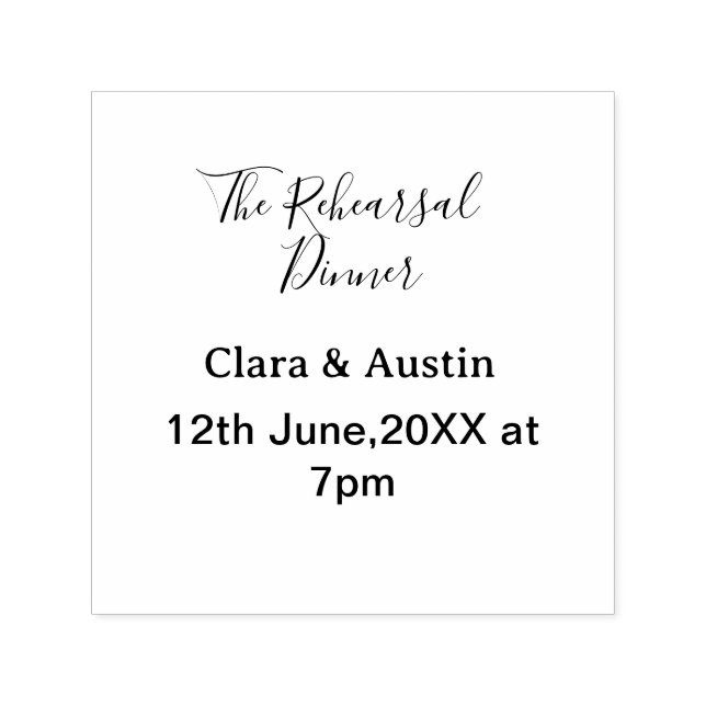 Carimbo Auto Entintado jantar de ensaio na noite anterior simples mínimo  (Design)