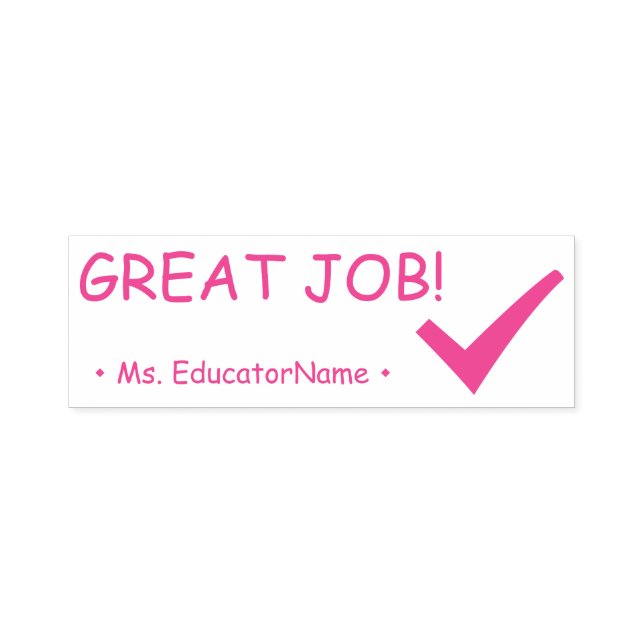 Carimbo Auto Entintado "JOB EXCELENTE!" + Nome do Assistente de Ensino Pe (Design)
