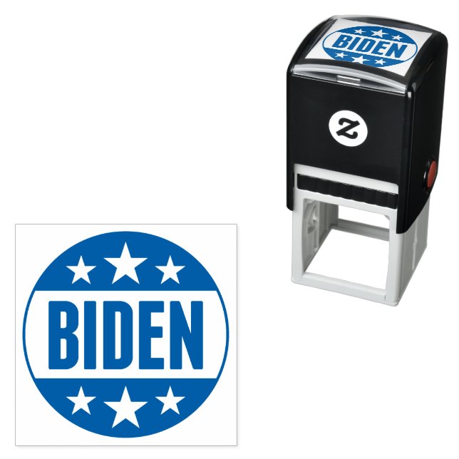 Carimbo Auto Entintado Joe Biden Button Blue Stars (In Situ)