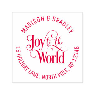 Carimbo Auto Entintado Joy To The World Christmas Holidays Red Script