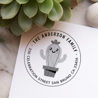 Kawaii Cactus - Nome da Família Personalizada e En