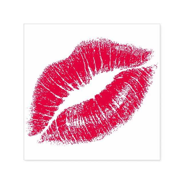 Carimbo Auto Entintado Kiss Lips,Realistic Lipstick Kiss  (Design)