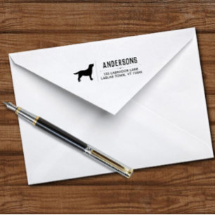 Carimbo Auto Entintado Labrador Outline Return Address