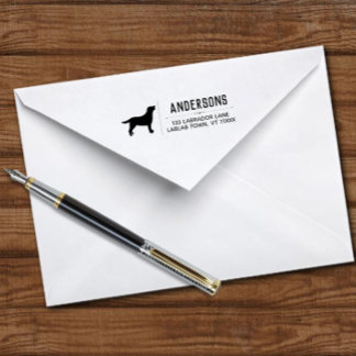 Carimbo Auto Entintado Labrador Outline Return Address