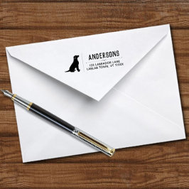 Carimbo Auto Entintado Labrador Sitting Outdoor Return Address