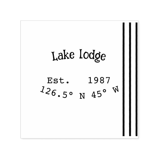 Carimbo Auto Entintado Lago House ets. Data ano em que as coordenadas per (Design)
