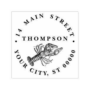 Carimbo Auto Entintado Lagosta Vintage #1 Desenho