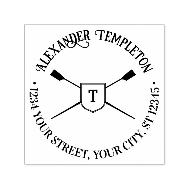 Carimbo Auto Entintado Lâminas Remodeladas Monograma Nome do Monograma En (Design)