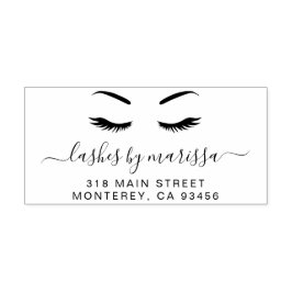 Carimbo Auto Entintado Lashes Endereço de Retorno Minimalista Simples de