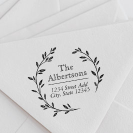 Carimbo Auto Entintado Laurel Wreath Custom Family Name Return Address