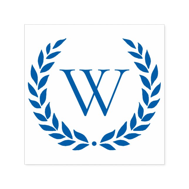 Carimbo Auto Entintado Laurel Wreath Monogrammed Inicial (Design)