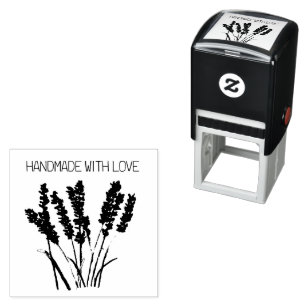 Carimbo Auto Entintado Lavanda Russo Floral Vintage Feita à mão com amor