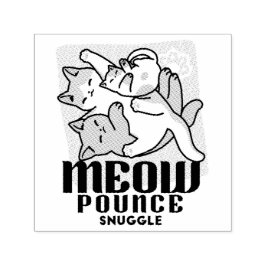 Carimbo Auto Entintado Lazer - Design de Gatos Preguiçosos