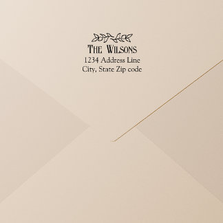 Carimbo Auto Entintado Leaf Accent Simple - Custom Return Address