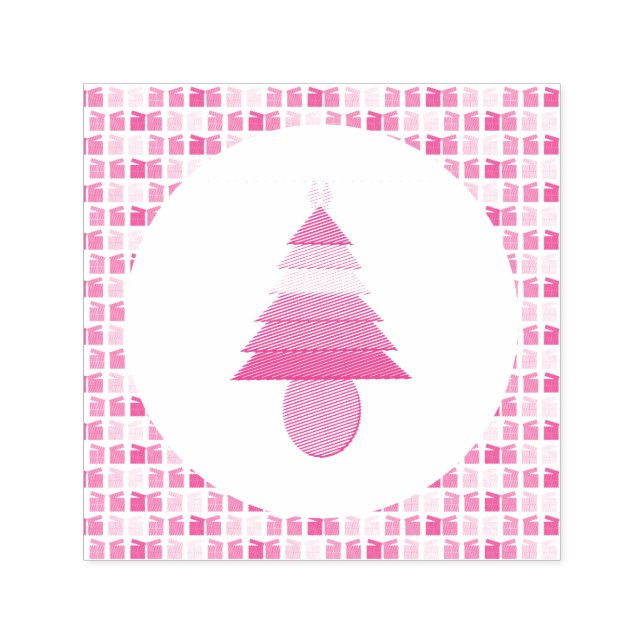 Carimbo Auto Entintado Lésbicas Árvore de Natal Rainbow e Presentes (Design)