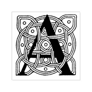 Carimbo Auto Entintado Letra A Vintage Celtic Knot Monograma