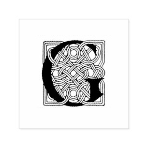 Carimbo Auto Entintado Letra G Vintage Celtic Knot Monograma