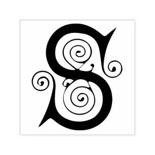Carimbo Auto Entintado Letra medieval celta S Monograma