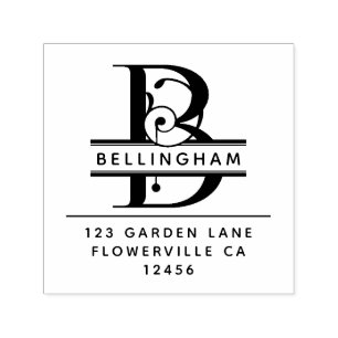 Carimbo Auto Entintado Letra principal extravagante - B - monograma do