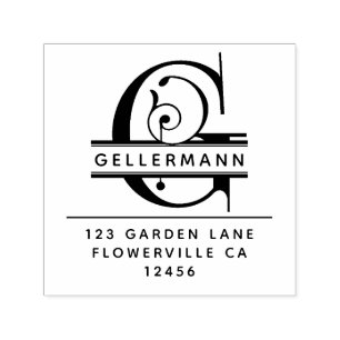 Carimbo Auto Entintado Letra principal extravagante - G - monograma do