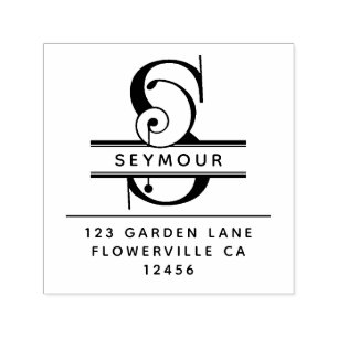 Carimbo Auto Entintado Letra principal extravagante - S - monograma do