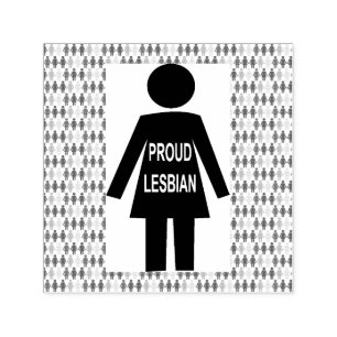 Carimbo Auto Entintado LGBTQ Silhouette Lésbica e Damas Arco-Íris