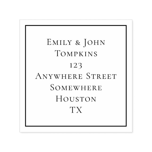 Carimbo Auto Entintado Limite quadrado de endereço de devolução simples (Design)