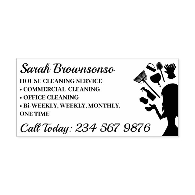 Carimbo Auto Entintado Limpeza do Elegante Preto (Design)