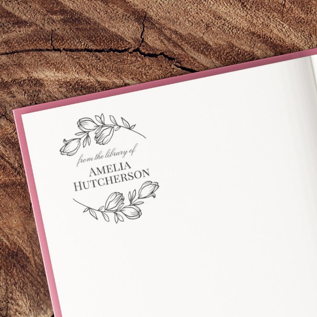 Carimbo Auto Entintado Lindos Ramos Magnólia Da Biblioteca De (Criador carregado)