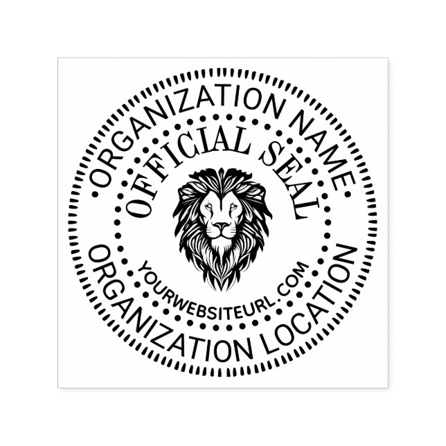 Carimbo Auto Entintado Lion Head #3 Generic Oficial Nome do Selo Local UR (Design)