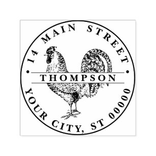 Carimbo Auto Entintado Litógrafo de Desenho Rooster nº 2