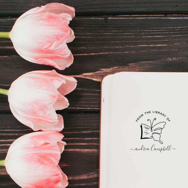 Carimbo Auto Entintado Livro Biblioteca de Nomes Personalizados de Borbol (Criador carregado)