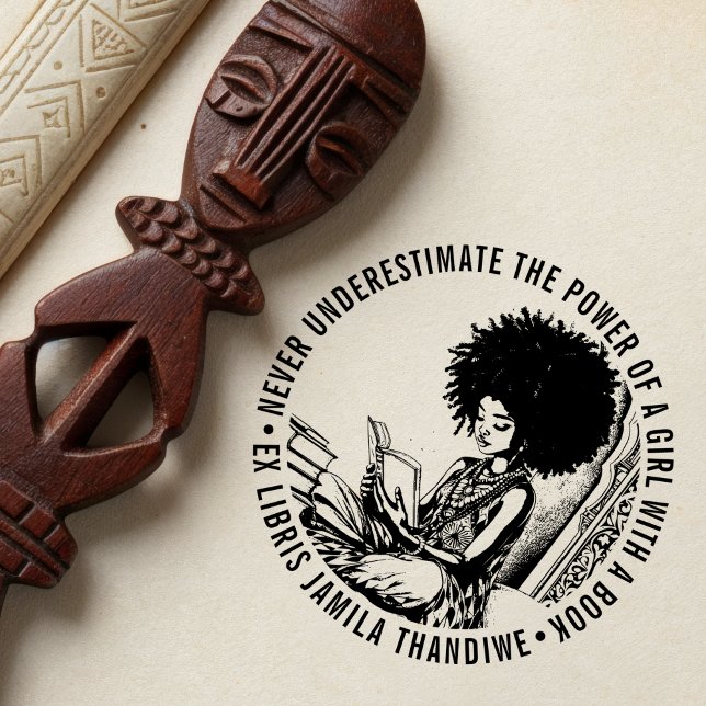 Carimbo Auto Entintado Livro do ex-líbio africano "Poder de uma Menina" (Criador carregado)