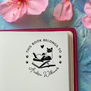 Carimbo Auto Entintado Livro Personalizado de Passadores de Cat Modernos