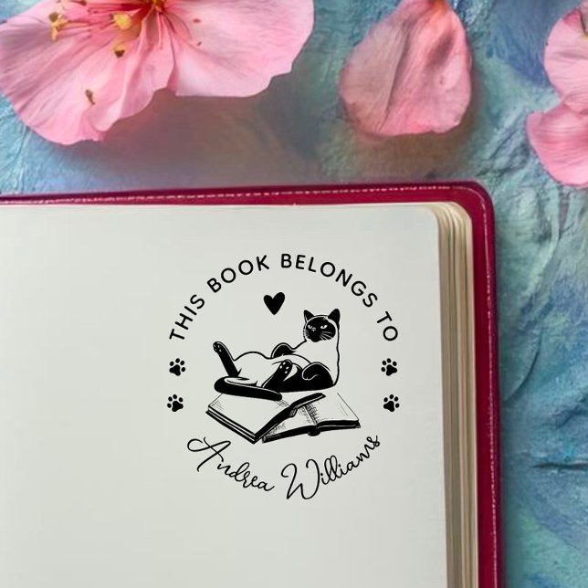 Carimbo Auto Entintado Livro Personalizado de Passadores de Cat Modernos (Criador carregado)