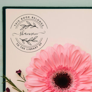 Carimbo Auto Entintado Livro Personalizado na moda "Da Biblioteca De"