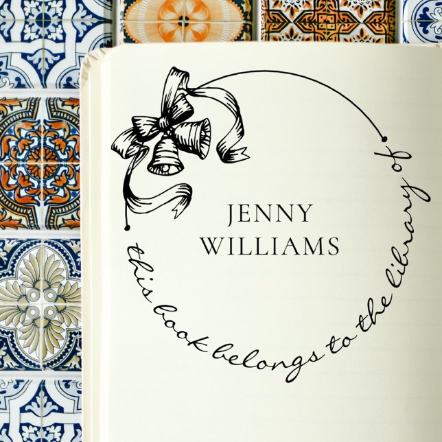 Carimbo Auto Entintado Livros de Biblioteca de Nomes Personalizados do Ar (Criador carregado)