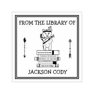 Carimbo Auto Entintado Livros De Urso E Setas Cutas Da Biblioteca Da Cria