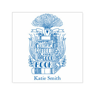 Carimbo Auto Entintado Livros e café personalizados