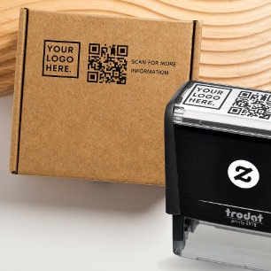 Carimbo Auto Entintado Logotipo comercial personalizado do código QR prof