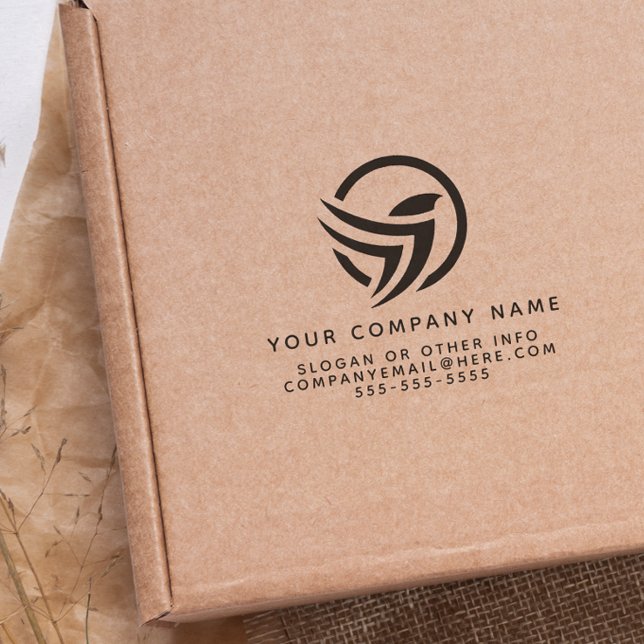 Carimbo Auto Entintado Logotipo comercial personalizado simples e moderno (Rubber Stamp Mock-up)