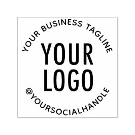 Carimbo Auto Entintado Logotipo Corporativo Personalizado & Texto Circula