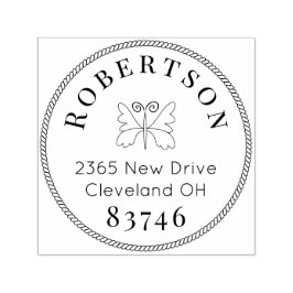 Carimbo Auto Entintado Logotipo da borboleta e borda da corda simples car