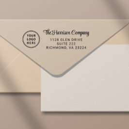 Carimbo Auto Entintado Logotipo da Empresa Script Endereço de Devolução