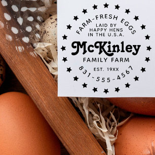 Carimbo Auto Entintado Logotipo da Fazenda da família personalizada  Ovo