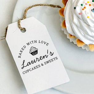 Carimbo Auto Entintado Logotipo da Padaria de Cupcakes Retro Assados com 