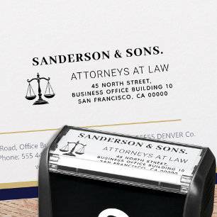 Carimbo Auto Entintado logotipo de balança da justiça do advogado persona