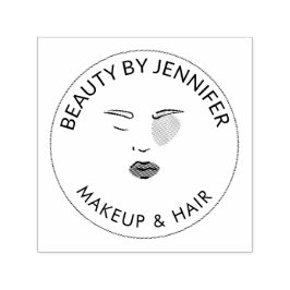 Carimbo Auto Entintado Logotipo de beleza minimalista do rosto de boho