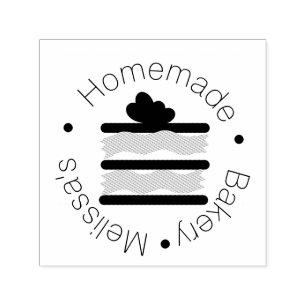 Carimbo Auto Entintado Logotipo de padaria Bolo fatia Pulso