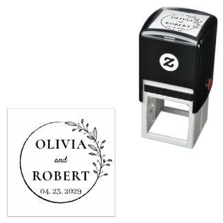 Carimbo Auto Entintado Logotipo do monograma do monograma do Boho floral 